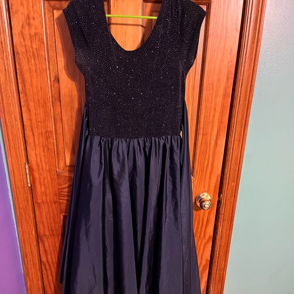 Vintage Navy blue long dress bling bling top